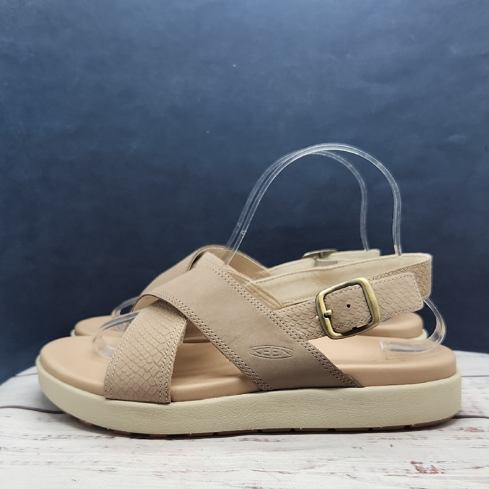 Keen Beige Tan Cross-Strap Sandals